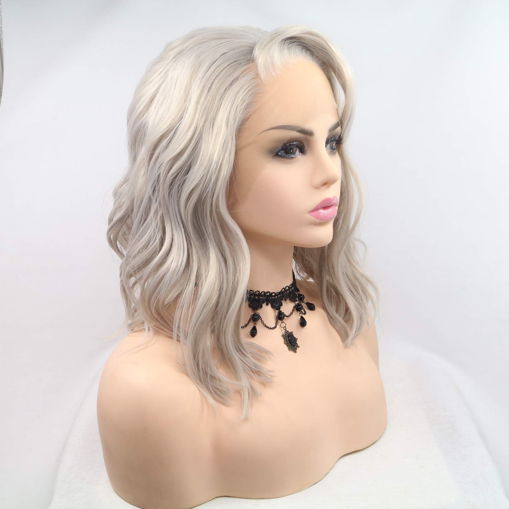 Platinum Blonde Short Bob Wigs for Black Women - 14