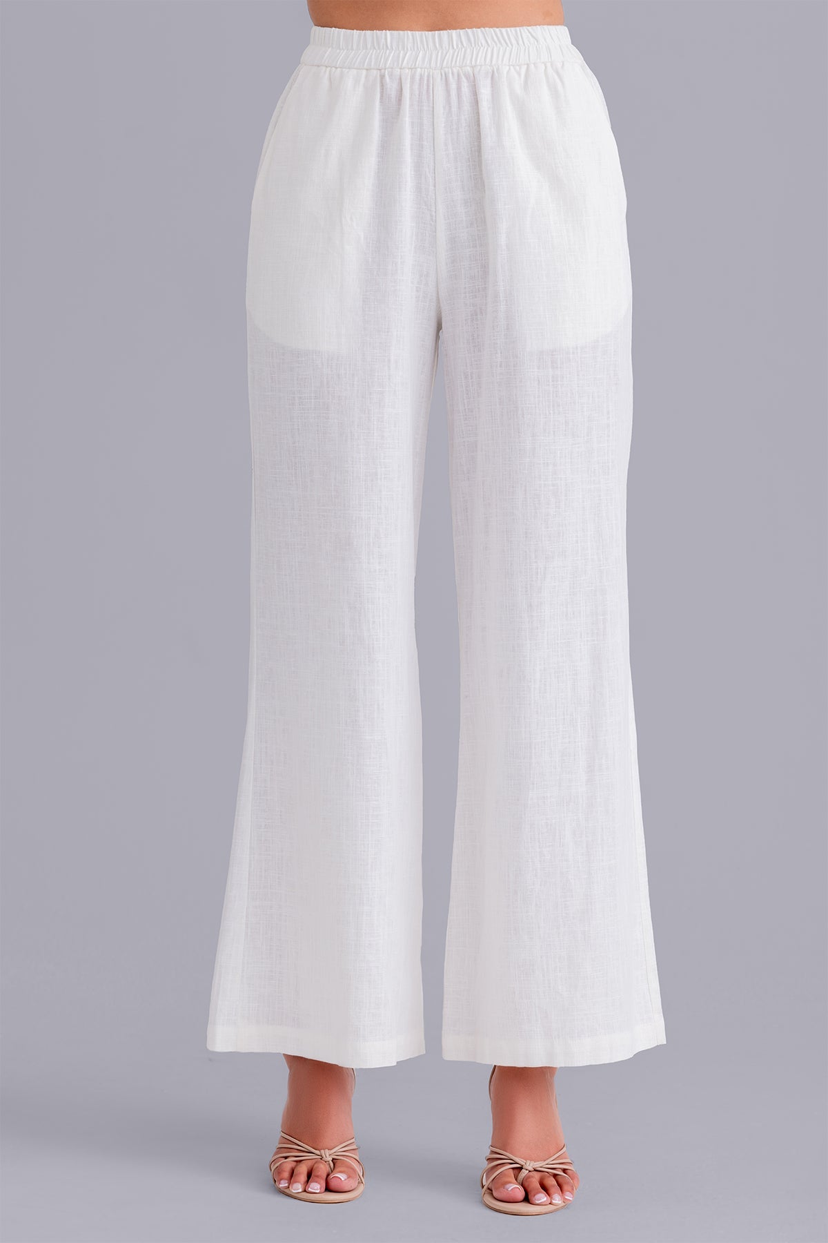 Najla Linen & Top Set - Vanilla Cloud Color - Soft Breathable Outfit for Women | Perfect for Summer, Beach Vacations & Casual Wear