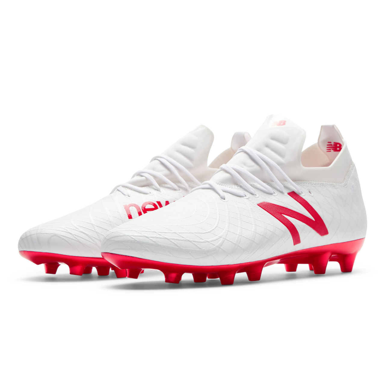 New Balance Tekela Pro FG (WIDE) Soccer Cleats for Men - White/Flame - Lightweight Football Boots for Wide Feet | Perfect for Turf Matches & Training Sessions
