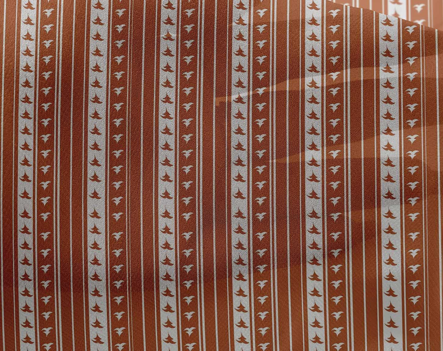 oneOone Georgette Viscose Rust Brown Fabric - 42 Inch Wide Printed Sewing Material by The Yard for DIY Clothing, Dresses & Home Decor | Christmas Crafting & Holiday Sewing Projects