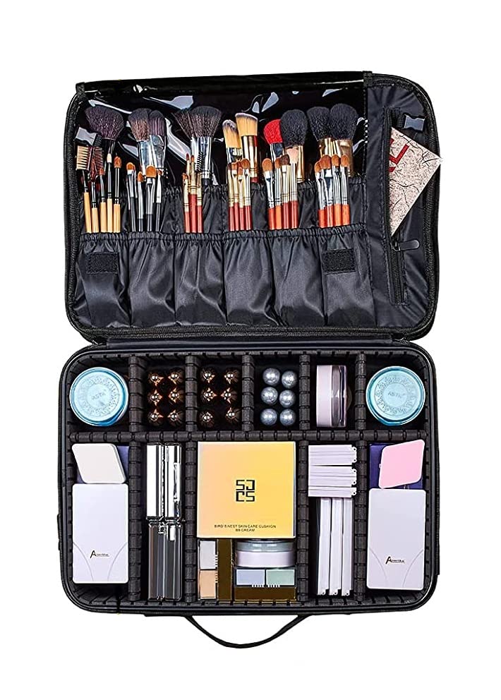 EBOFAB Portable Cosmetic Organizer with Shoulder Straps - Multi-Functional Makeup Bag for Women | Travel & Home Use | Perfect for Makeup Brushes, Cosmetics & Beauty Essentials | Great Gift for Girls
