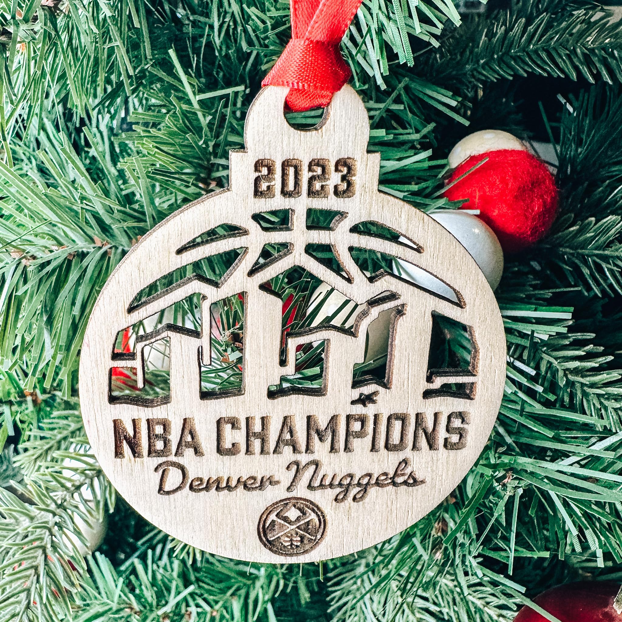 Denver Nuggets NBA Championship Christmas Ornament - Basketball Tree Decor for Fans