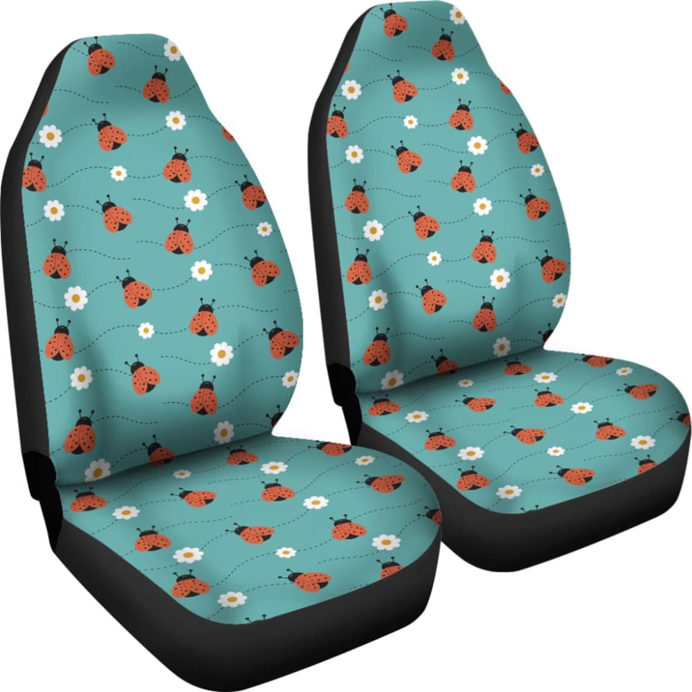 Ladybug Love Pattern Car Seat Covers - Cute & Durable Auto Accessories for Women | Perfect Gift Idea for Her | Great for Daily Commute & Road Trips