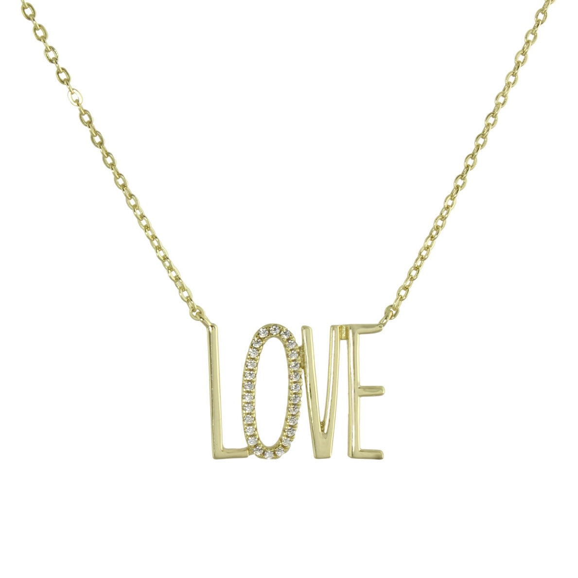 Elongated Love Necklace for Women - Elegant Gold Pendant Jewelry Gift for Her - Perfect for Anniversaries, Valentine's Day & Romantic Occasions