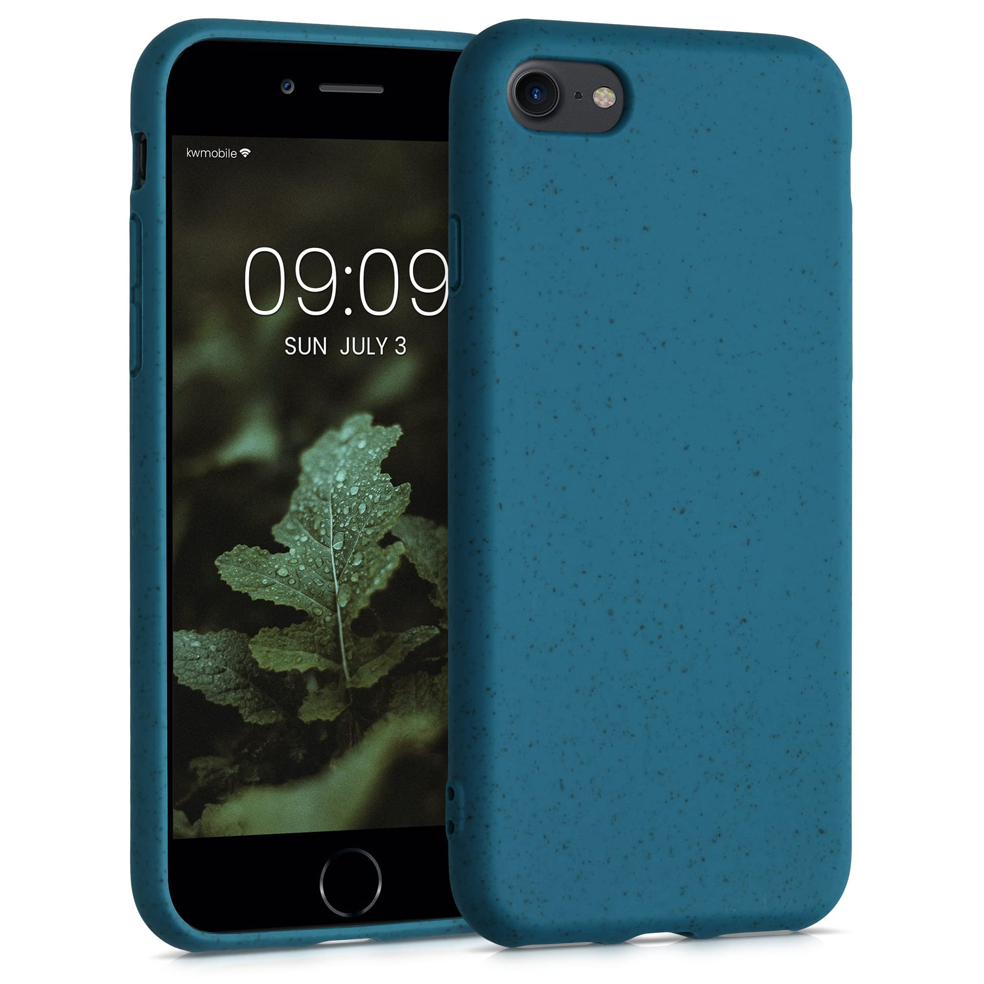 Eco-Friendly Wheat Straw iPhone Case for iPhone SE 2022/2020 & iPhone 8/7 - Biodegradable TPU Matte Cover in Caribbean Blue - Perfect for Daily Use, Travel & Outdoor Activities