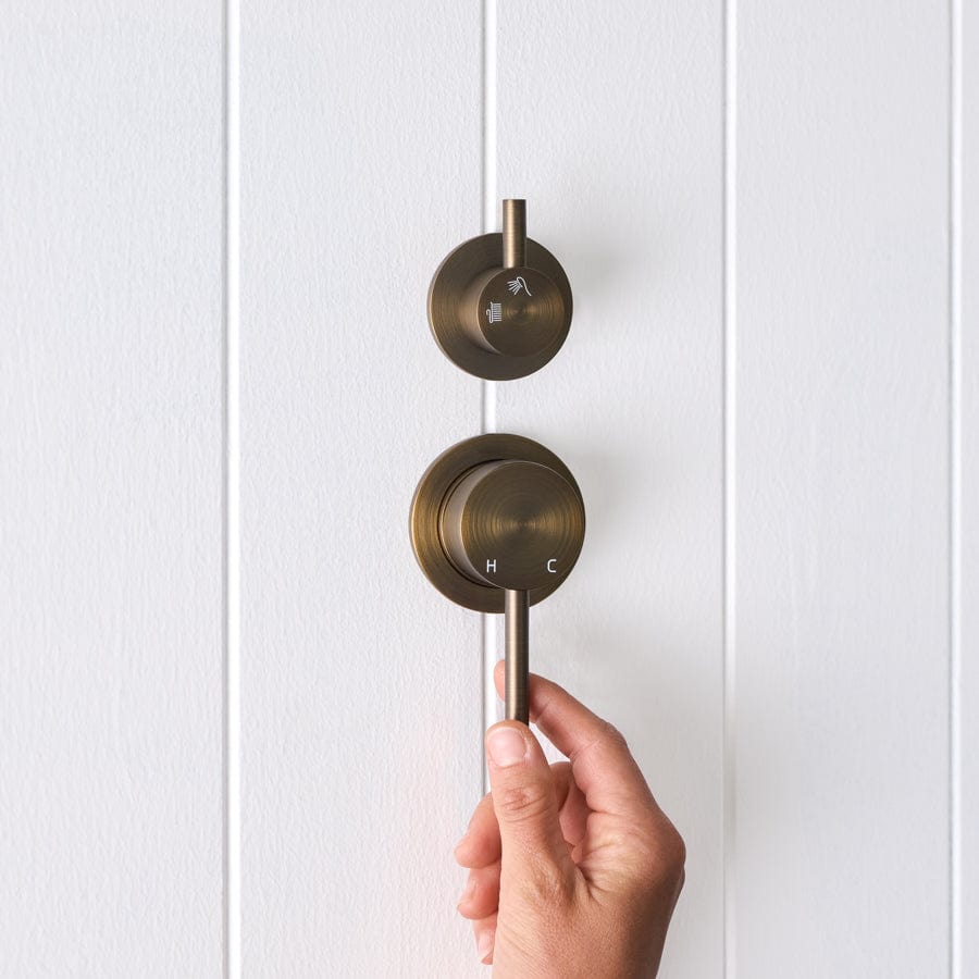 Antique Brass Sydney Shower Diverter and Mixer Valve - Vintage Style Bathroom Fixture for Shower and Tub Installation - Perfect for Bathroom Renovation and Home Upgrade