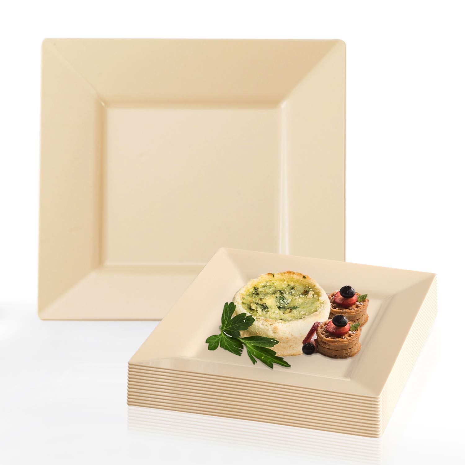 Heavy Duty Disposable Plastic Dessert Plates - 120 Pack 6.5