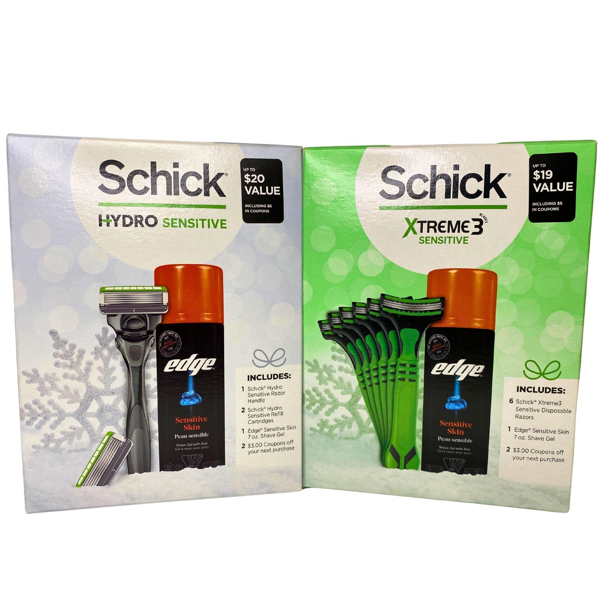 Schick Sensitive Razor Set - Hydro Sensitive & Xtreme 3 Sensitive Blades (22-Piece Pack) for Smooth, Irritation-Free Shaving at Home or Travel