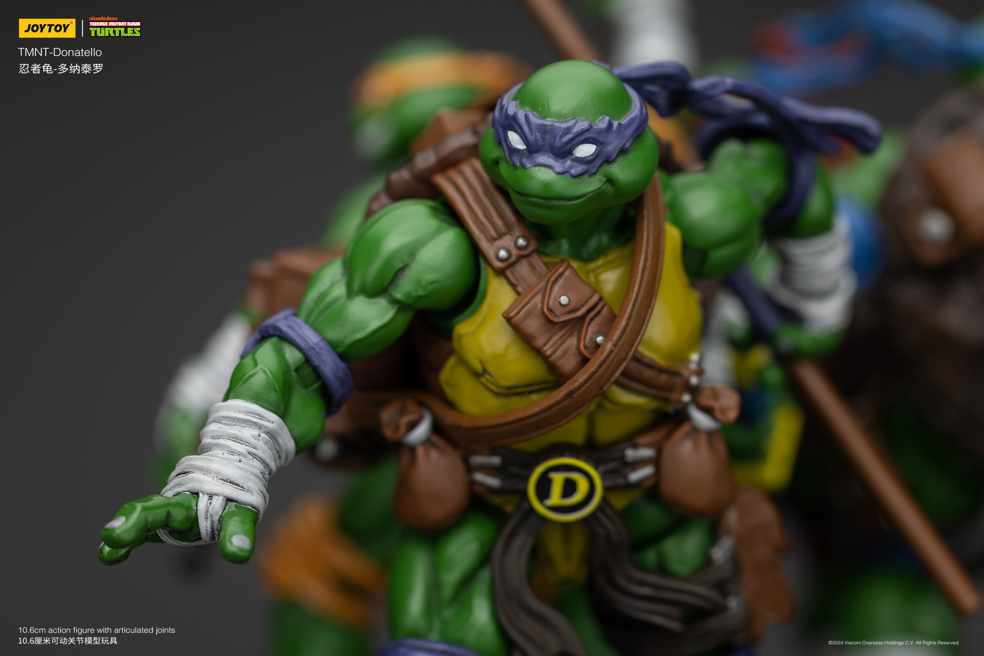 1/18 JOYTOY TMNT Action Figures Set - Michelangelo, Donatello, Leonardo & Raphael (Reissue Version) - Collectible Teenage Mutant Ninja Turtles Toys for Display & Play