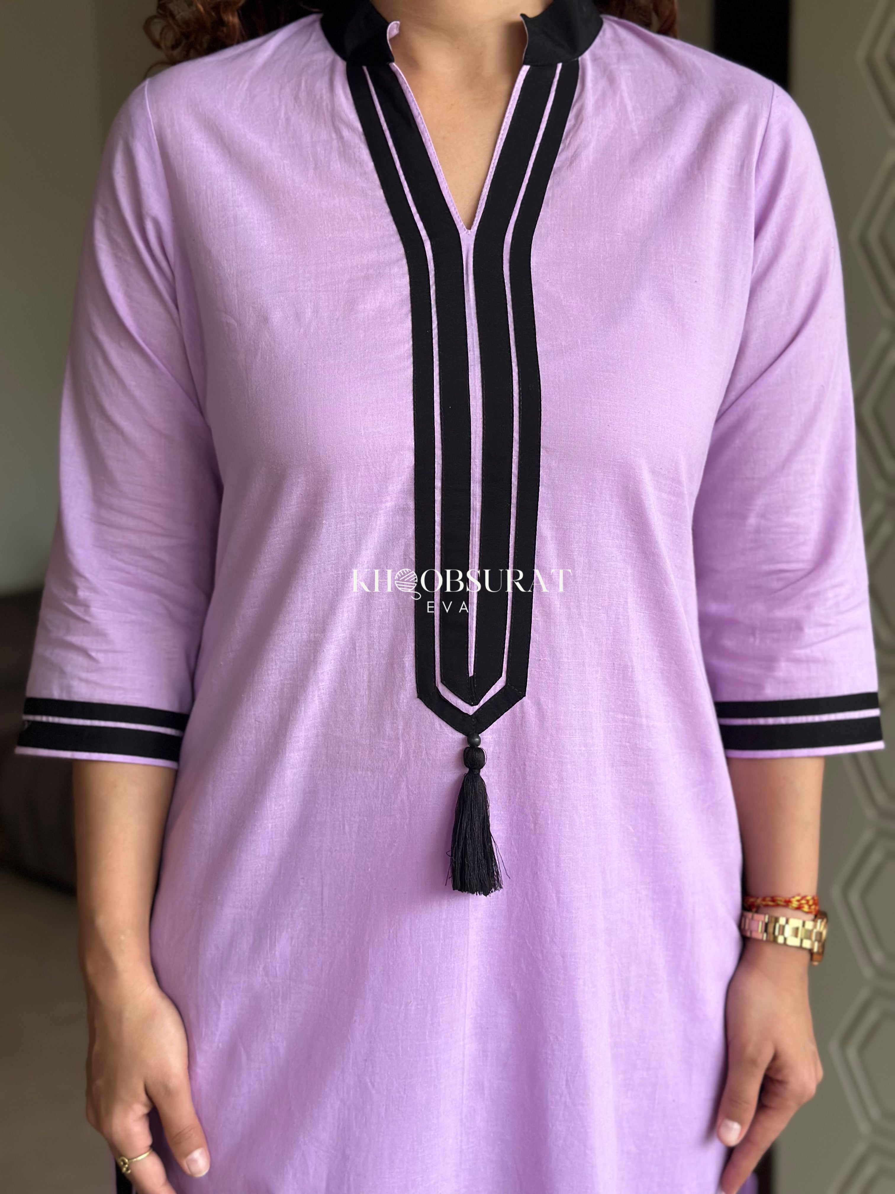 Stylish Purple Kurta Set for Women - Breathable Cotton Comfort - Perfect for Casual Wear, Festivals & Summer Outfits