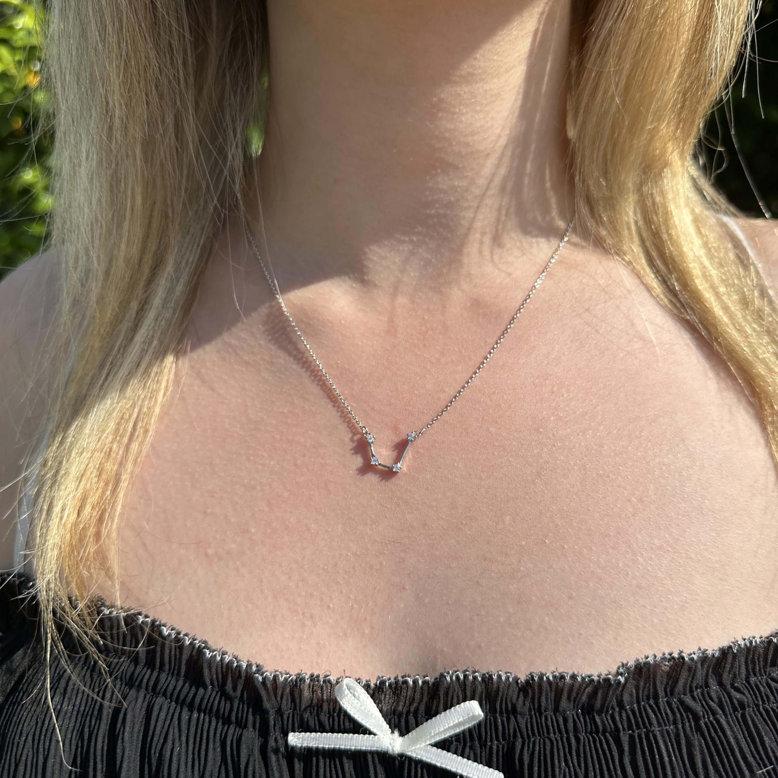 925 Sterling Silver Zodiac Constellation Necklace - Personalized Astrology Jewelry Gift for Women - Choose Your Star Sign (Aries, Taurus, Gemini etc.) - Perfect Birthday, Anniversary & Christmas Present in Elegant Gift Box