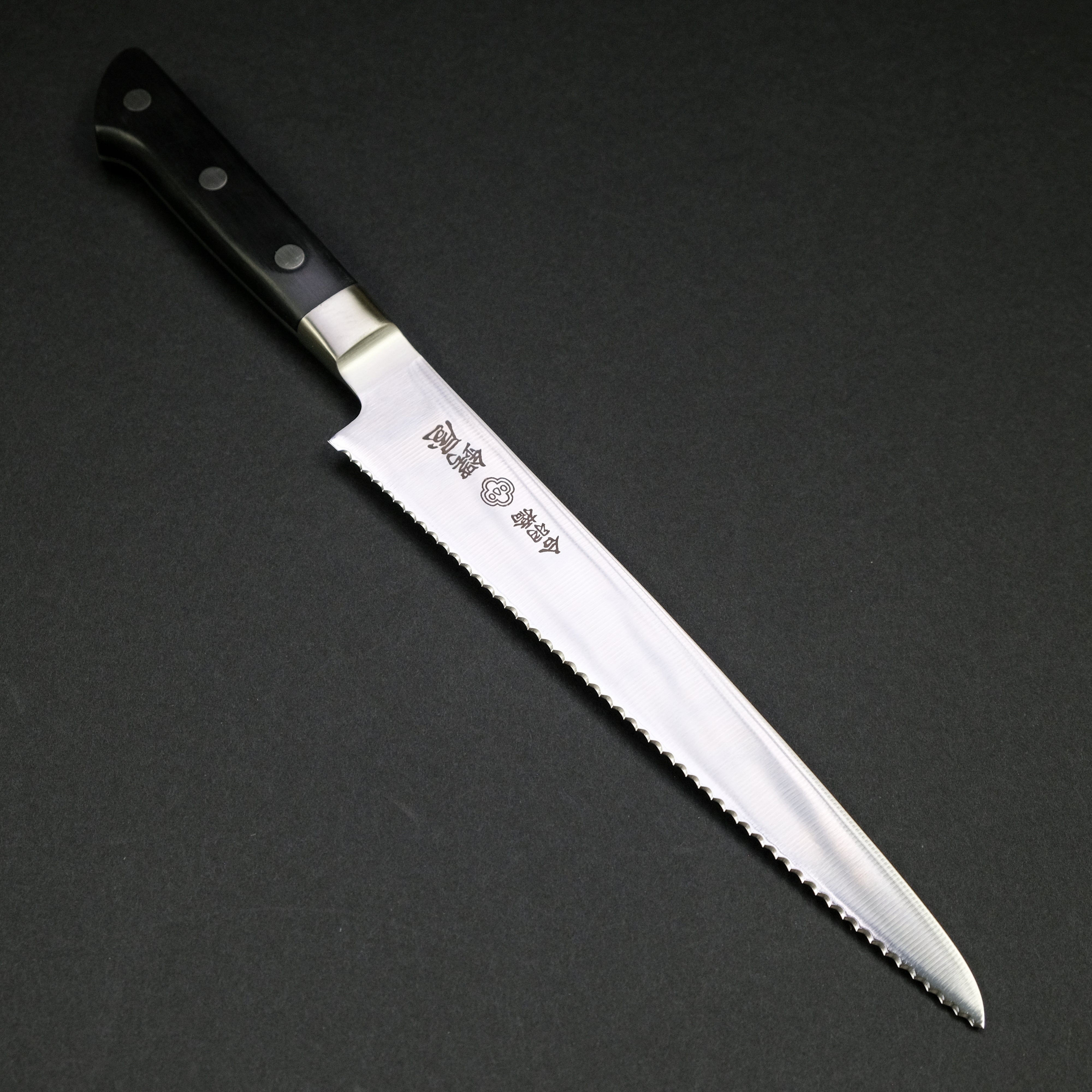 Premium Tsubaya 210mm Bread Knife with Pakka Wood Handle - Sharp Stainless Steel Blade for Slicing Bread, Cakes, and Pastries - Perfect for Home Bakers and Professional Kitchens