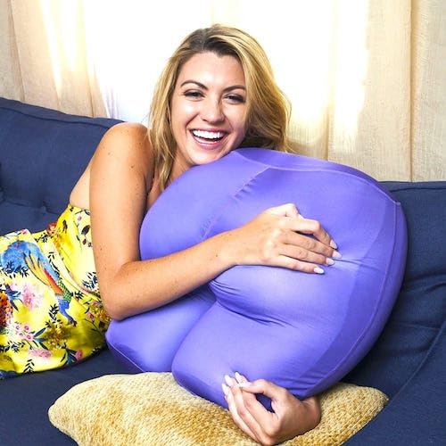 **Ergonomic Butt-Shaped Pillow for Back Pain Relief - Soft & Supportive Natural Fiber Cushion with Yoga Pant Cover - Perfect for Side Sleepers, Office Chairs & Meditation - Stress & Anxiety Relief**