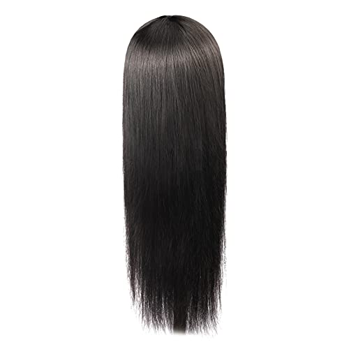 20 Inch Straight Human Virgin Hair Wig - Natural Looking Hairpiece with Tight Natural Color & Glossy Finish for Women | Perfect for Cosplay, Daily Wear & Special Occasions