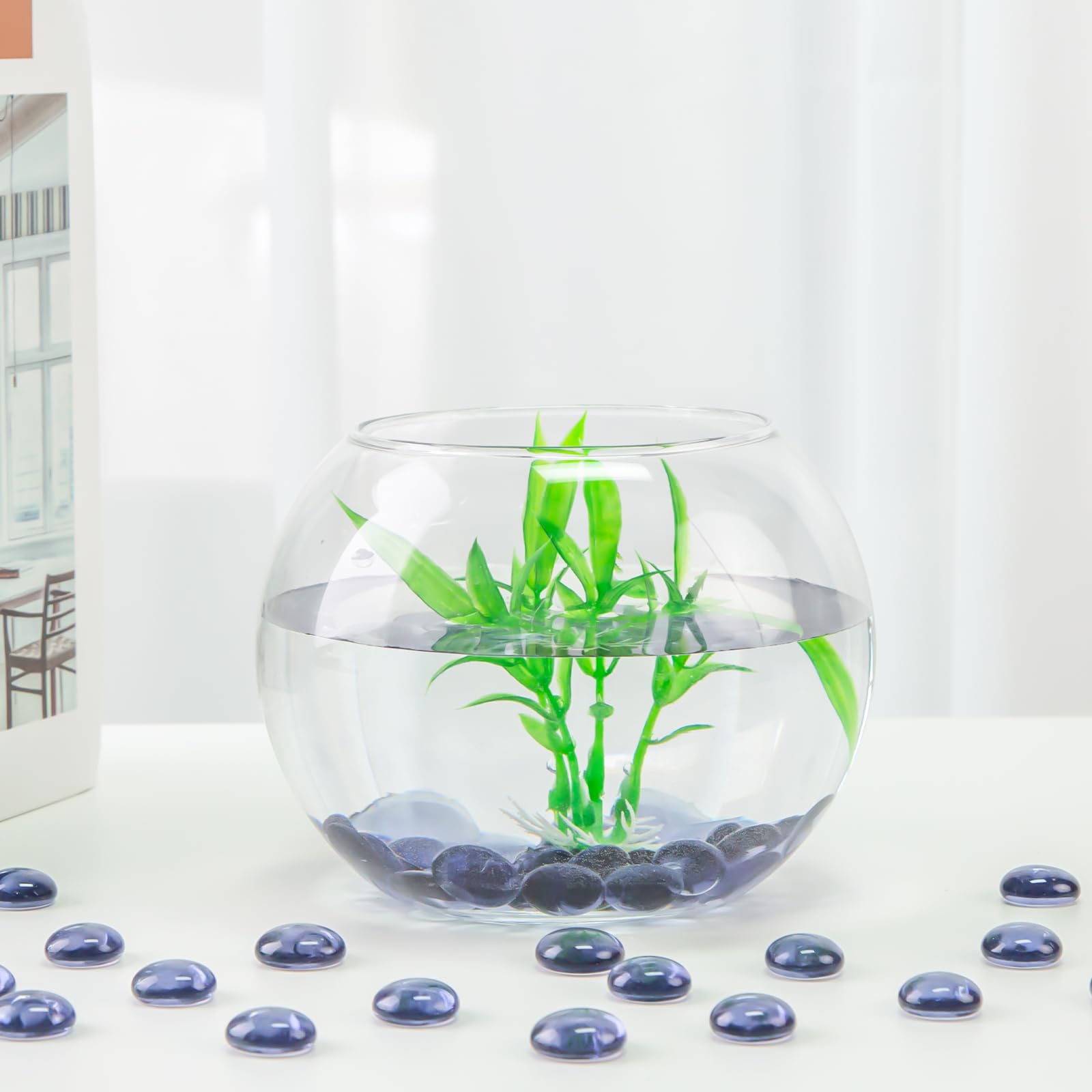 DomeStar 1LB Flat Glass Marbles - Purple Decorative Stones for Vases, Aquariums & Fish Tanks | Vase Fillers, DIY Crafts & Table Scatter Decor | Perfect for Home Decor, Wedding Centerpieces & Party Decorations