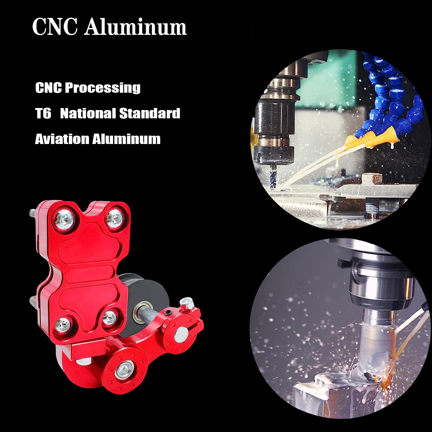 Universal Motorcycle Chain Tensioner - CNC Aluminum Adjuster for ATV/Dirt Bike