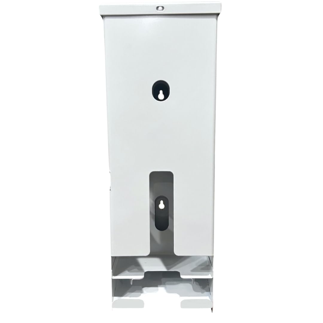 Durable White Steel Dual Tampon and Pad Dispenser - Free Vending Machine for Women's Restroom, Office, and Public Spaces