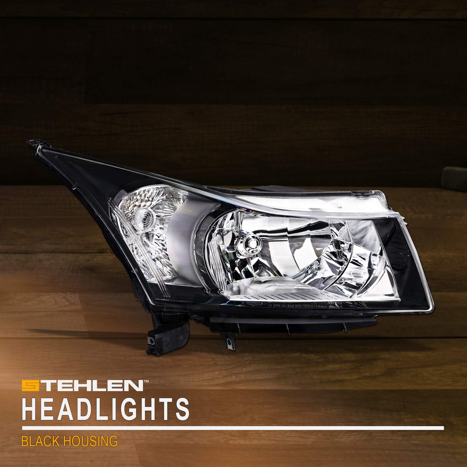 2011-2015 Chevy Cruze & 2016 Cruze Limited Replacement Headlights with Turn Signal - Black Housing - Upgrade for Night Driving & Enhanced Visibility