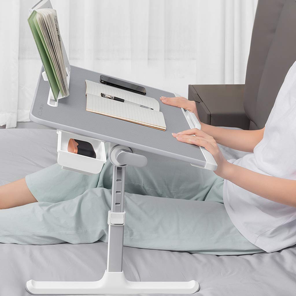 Adjustable Foldable Laptop Desk for Bed & Sofa - Portable Lap Desk with Stand for Eating, Writing & Working - Ergonomic Bed Tray for Laptop, Notebook & Meals (Home Office, Dorm, Travel)