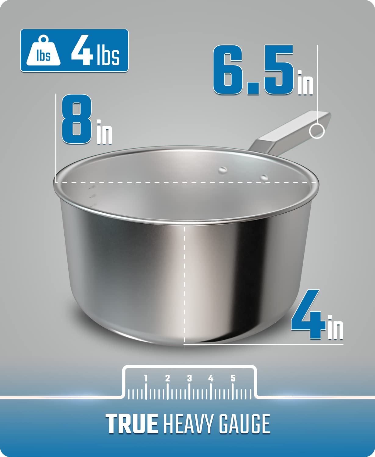 DALSTRONG 3 QT Stock Pot - Premium 3-Ply Aluminum Core Cookware with Lid & Pot Protector - Silver - Ideal for Soups, Stews & Pasta - The Oberon Series