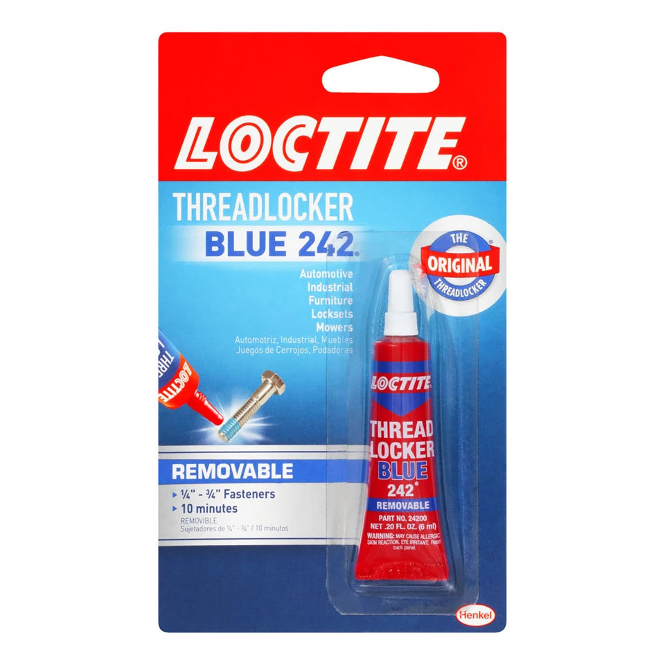 LOCTITE Threadlocker Blue 242 Medium Strength Adhesive - BLUE 242 Part # for Secure Bolts & Screws - Ideal for Automotive, Machinery & DIY Repairs