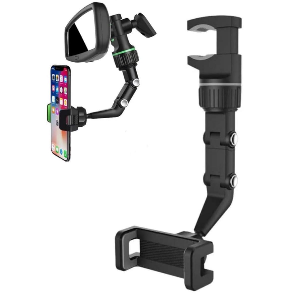 360° Rotating Car Phone Holder - Rotato Grip Universal Cell Phone Mount for Dashboard & Rearview Mirror | Hands-Free GPS Navigation, Driving Safety & Video Calling Accessory (Black)