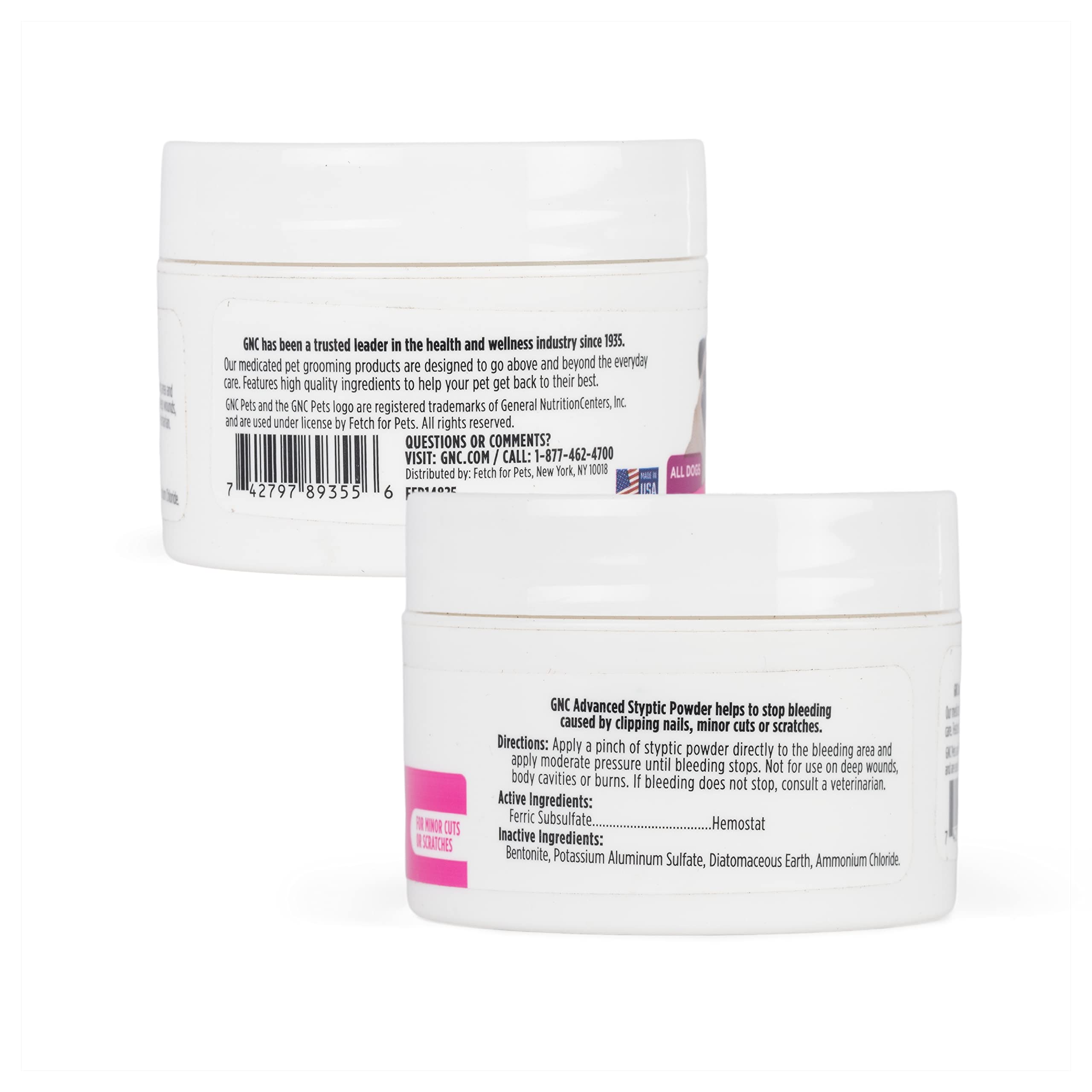 GNC Pets Advanced Styptic Powder for Dogs - 0.5 oz | Fast-Acting Dog Nail Bleeding Control | Safe & Effective Styptic Powder for Nail Trimming Accidents | Perfect for Grooming, First Aid & Pet Care at Home
