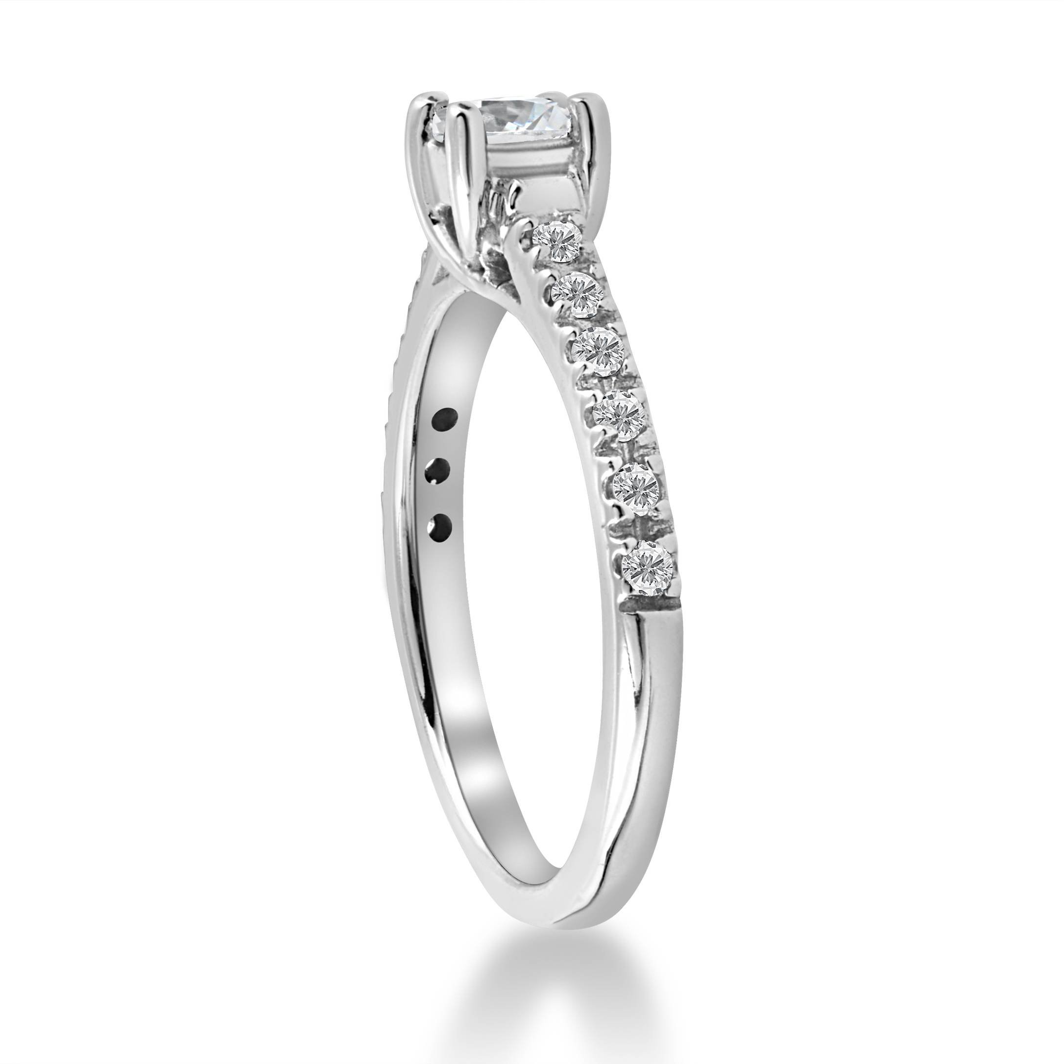1/2 Carat Princess Cut Pave Diamond Engagement Ring in 14K White Gold - Perfect for Proposals, Anniversaries & Romantic Occasions