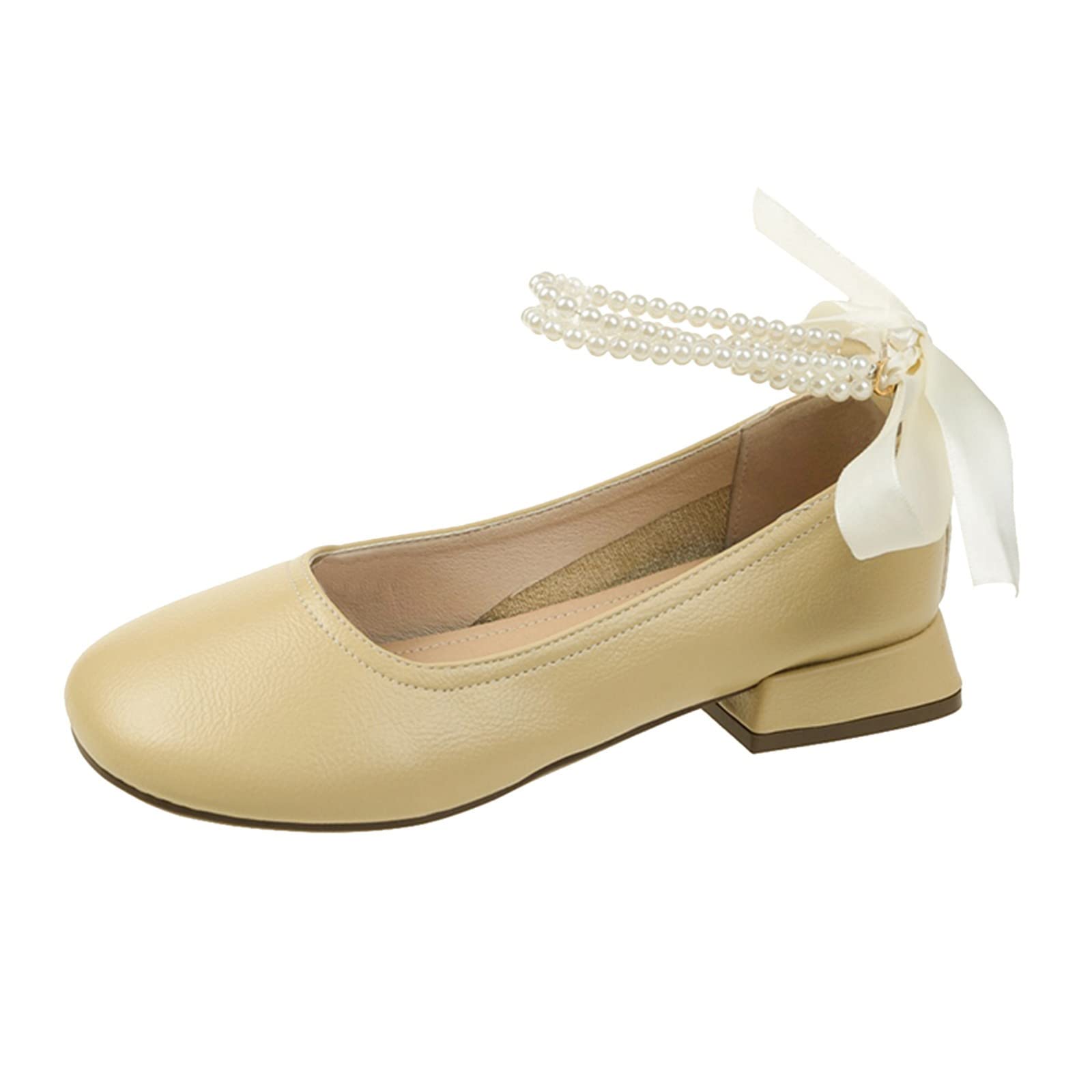 Women's Fashion Pearl Embellished Leather Loafers - Elegant Casual Slip-On Shoes for Work, Evening & Daily Wear | Comfortable & Stylish