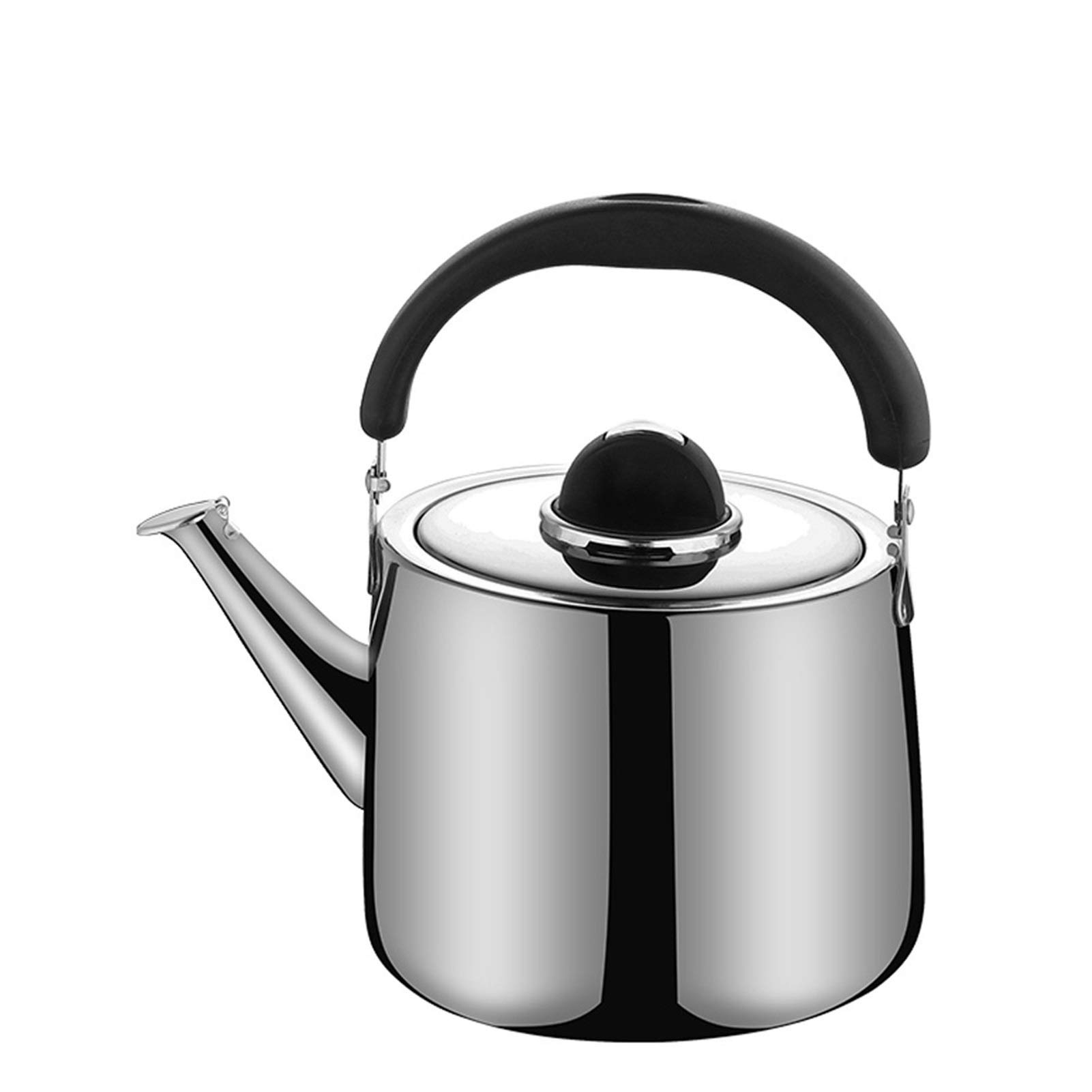Premium Stainless Steel Whistling Tea Kettle - 5L Surgical Polished Stovetop Teapot with Heat-Resistant Handle & Ergonomic Spout - Perfect for Home, Office, Camping & Tea Ceremonies