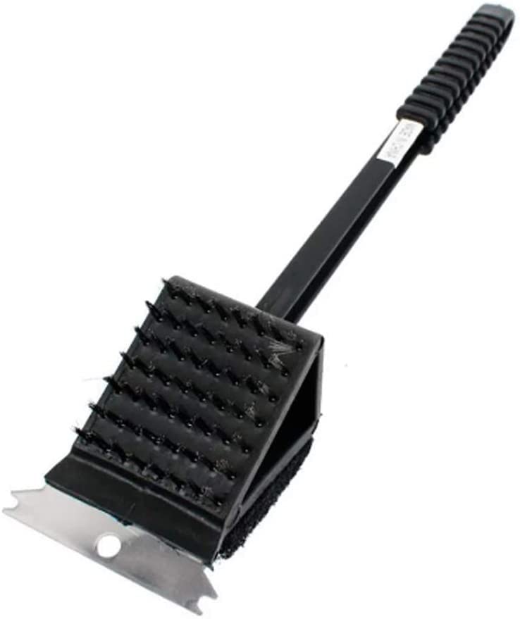 Best BBQ Grill Brush - 3-in-1 Barbecue Cleaning Brush with Scraper & Sponge | Heavy Duty Copper Wire Bristles & Non-Slip Handle | Perfect for Gas, Charcoal & Outdoor Grills | Ideal for Backyard BBQs, Camping & Tailgating