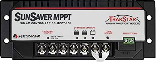 Morningstar SunSaver 15A MPPT Solar Charge Controller for 12V/24V Batteries with LVD - High Efficiency Solar Panel Battery Regulator - Reliable MPPT Solar Controller for RV, Boat, Off-Grid & Home Solar Systems - Industry's Lowest Failure Rate