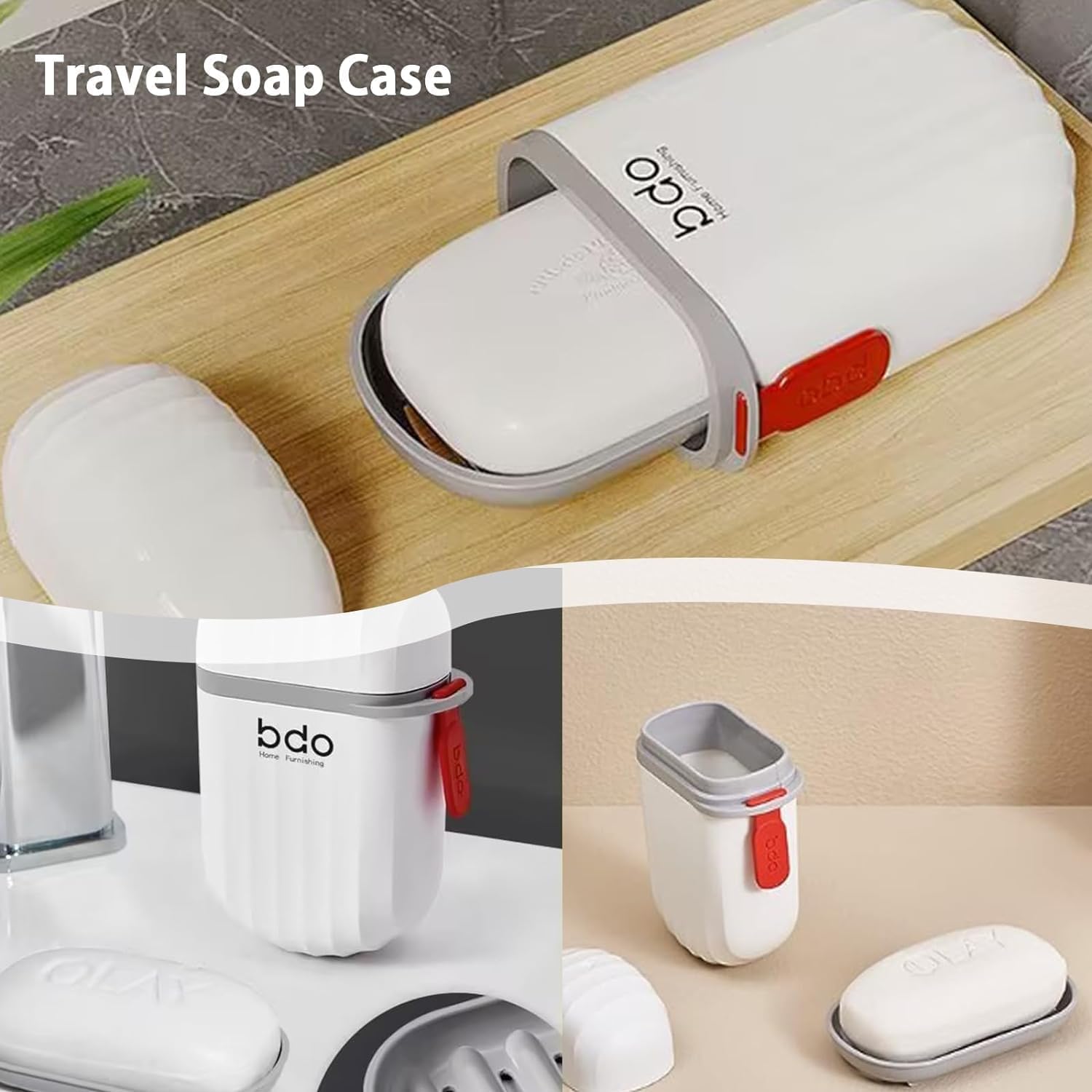 Portable Travel Soap Holder - Compact Plastic Soap Dish for Camping, Hiking & Home Use - Durable Waterproof Soap Case - Perfect Travel Accessory for Backpacking & Outdoor Adventures (White)
