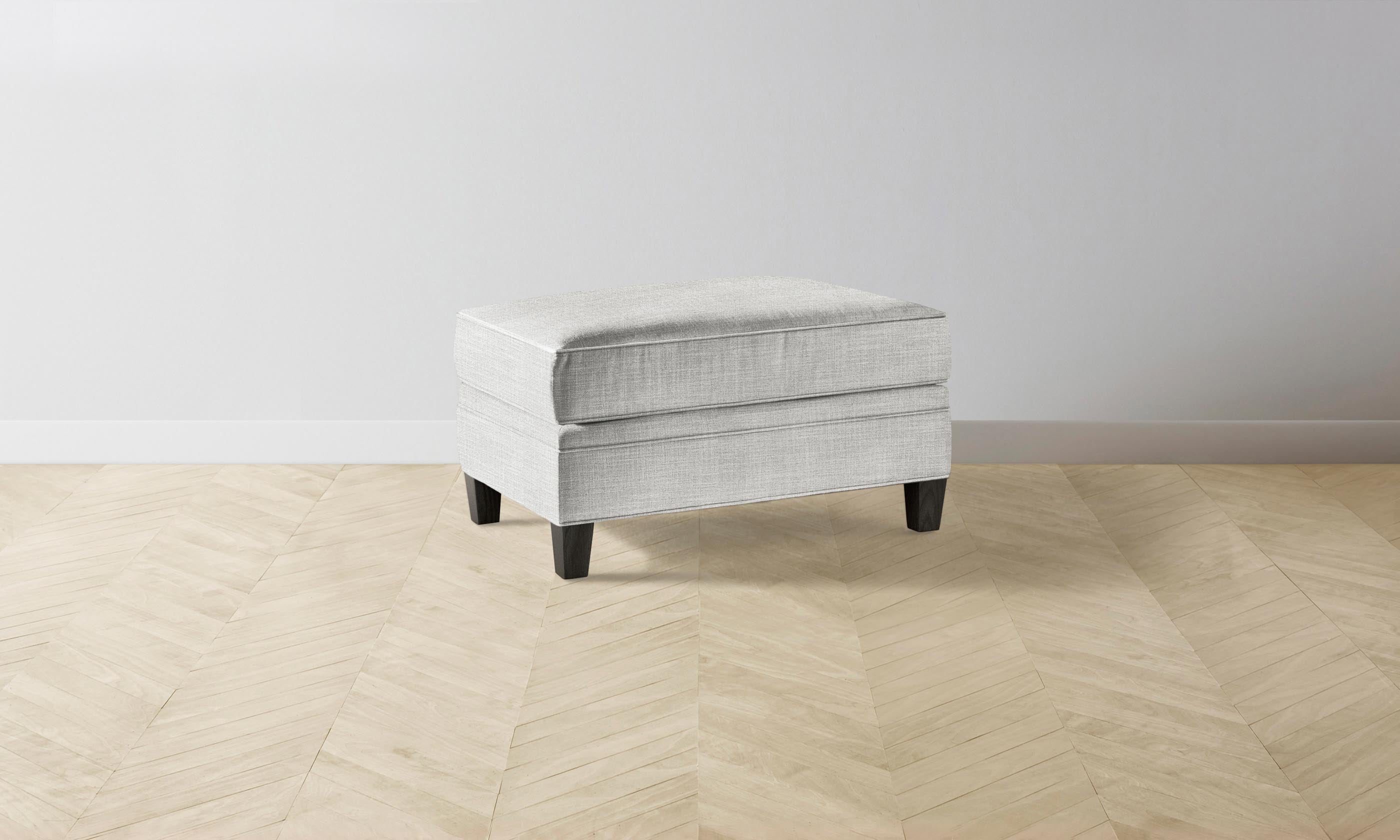 Carmine Ottoman with Performance Textured Tweed Upholstery in Dove Gray - Perfect for Living Room, Bedroom or Office Footrest and Extra Seating