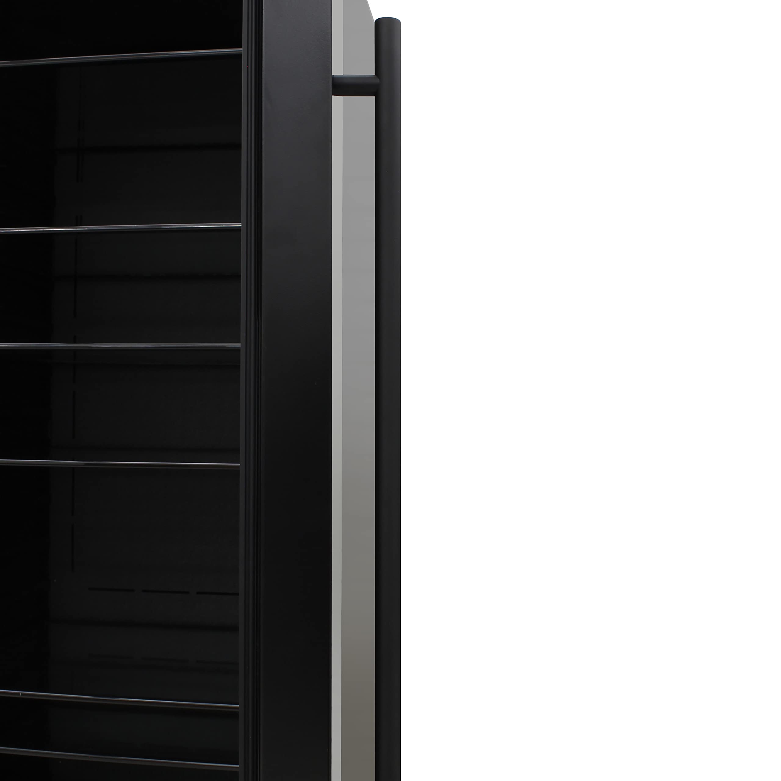 BRAMA 21 Cu. Ft. Compact Refrigerator - Black Energy Efficient Apartment Size Fridge with Adjustable Glass Shelves & Blue LED Lighting - Perfect for Small Kitchen, Dorm, Office, Garage or RV - Single Zone Cooling, 29.5 Inch Wide Space Saving Design