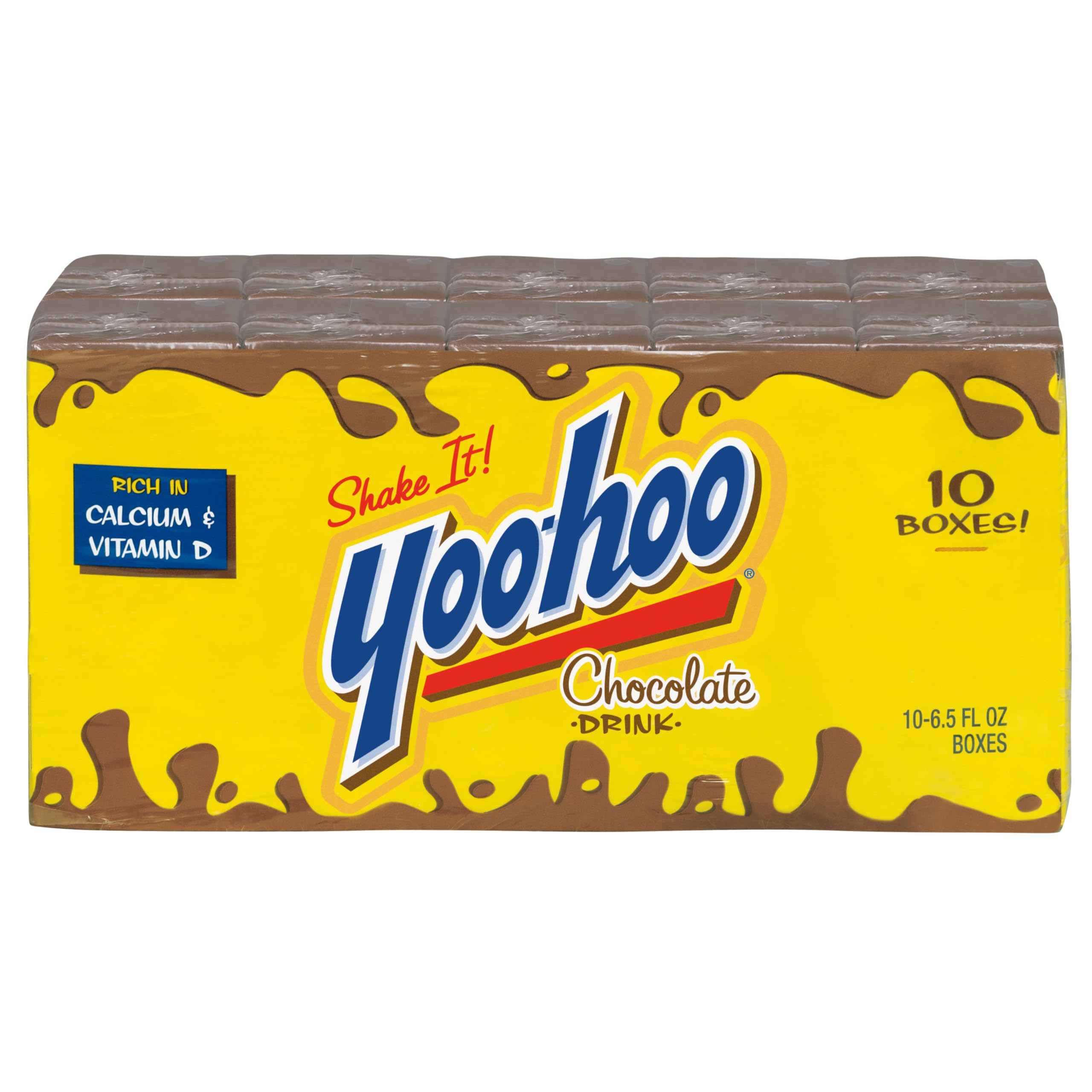Yoo-Hoo Chocolate Flavored Drink Boxes - 6.5 fl oz (10 Count, Pack of 4) | Shelf-Stable Milk Alternative for Kids Lunches, School Snacks & On-the-Go Refreshment