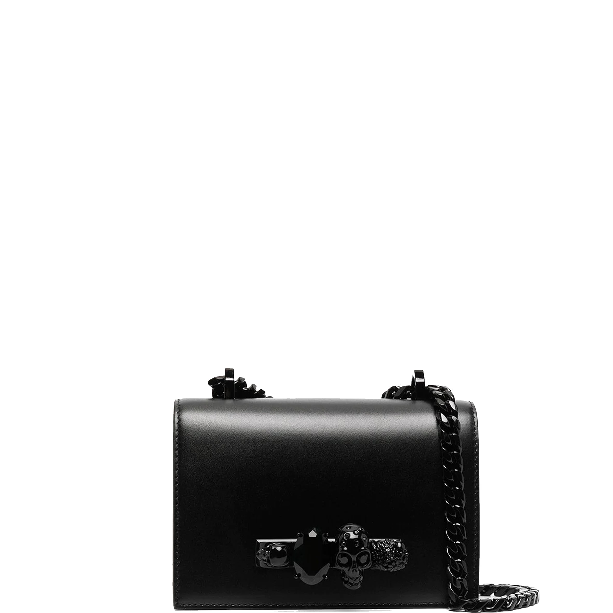 Elegant Jeweled Knuckle Satchel Mini Smooth Handbag - Black/Black for Women | Perfect for Evening Parties, Date Nights & Special Occasions