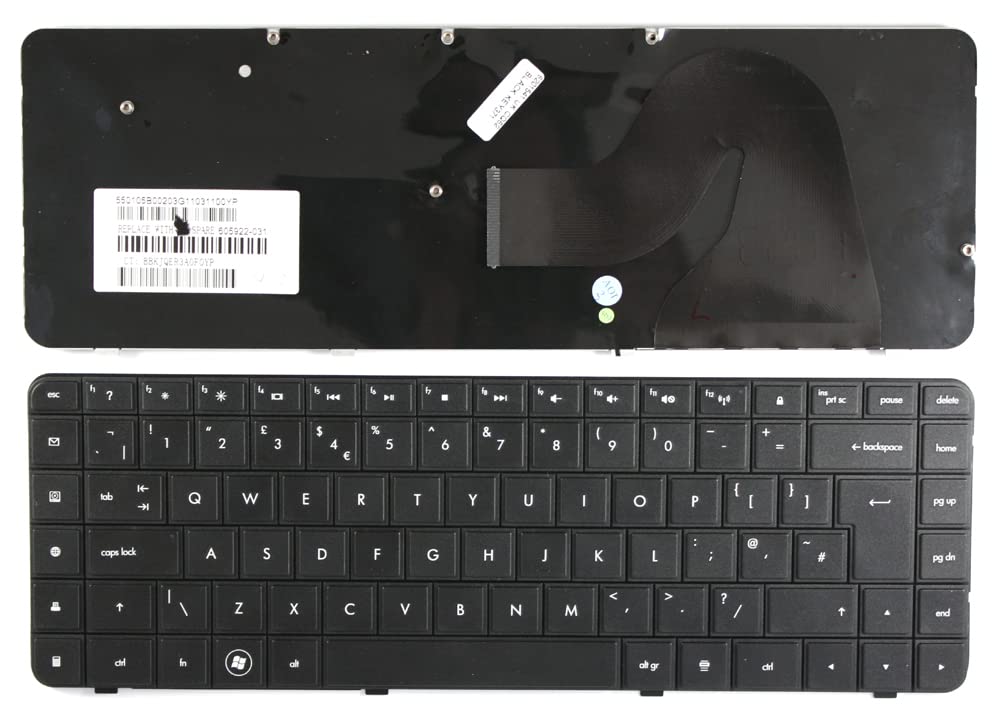Black Replacement Laptop Keyboard for HP G62-346NR (UK Layout) - Perfect for Typing, Gaming & Office Work