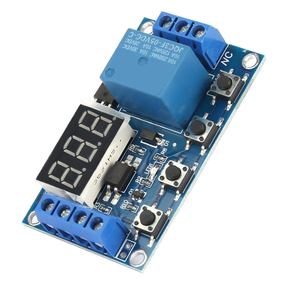 5V-30V DC Relay Module with LED Display - Adjustable Delay On/Off Timer Switch for Home Automation, Industrial Control, and DIY Electronics Projects