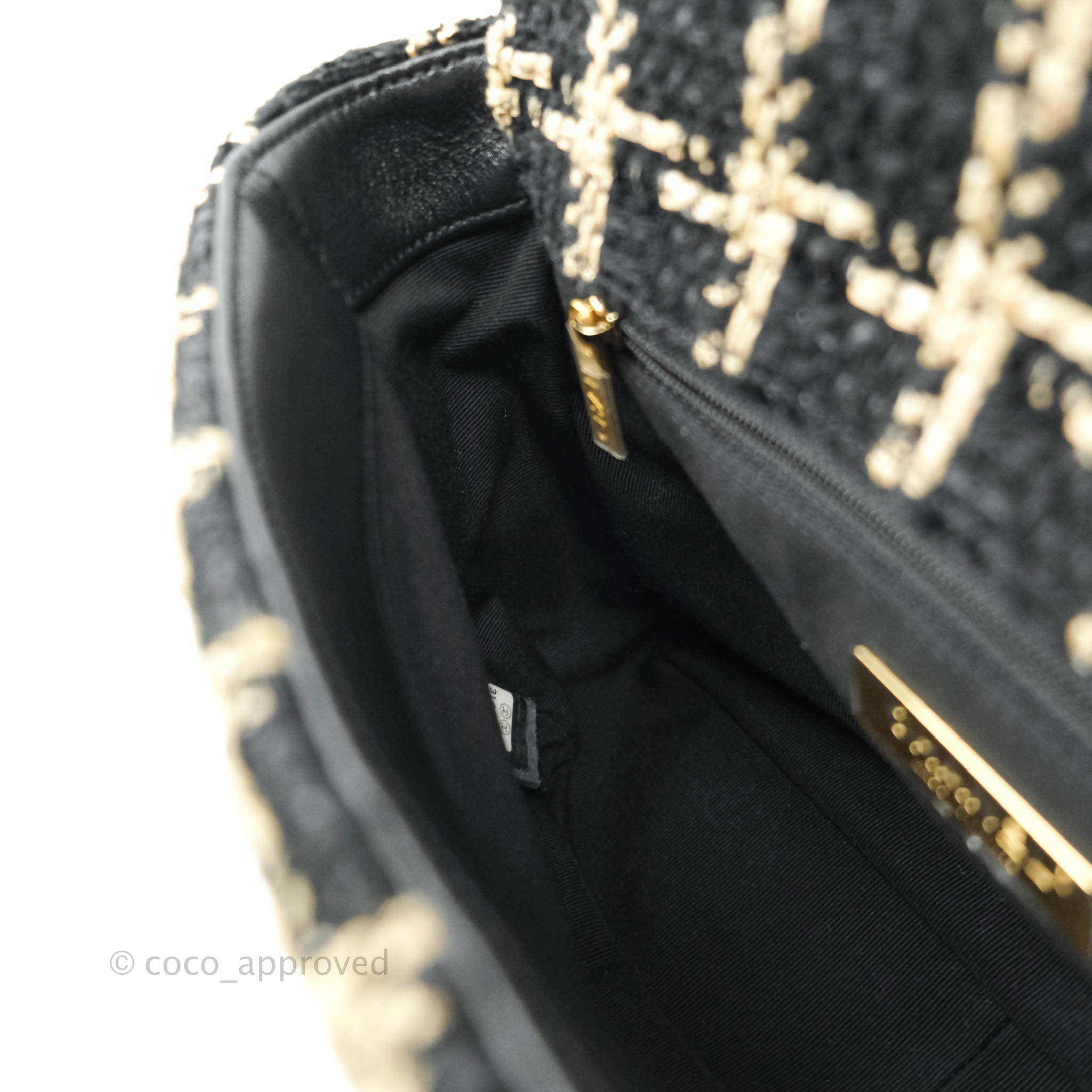 Chanel 19 Small Tweed Handbag in Black & Gold with Mixed Hardware - Luxury Crossbody Bag for Women, Perfect for Evening Events & Date Nights