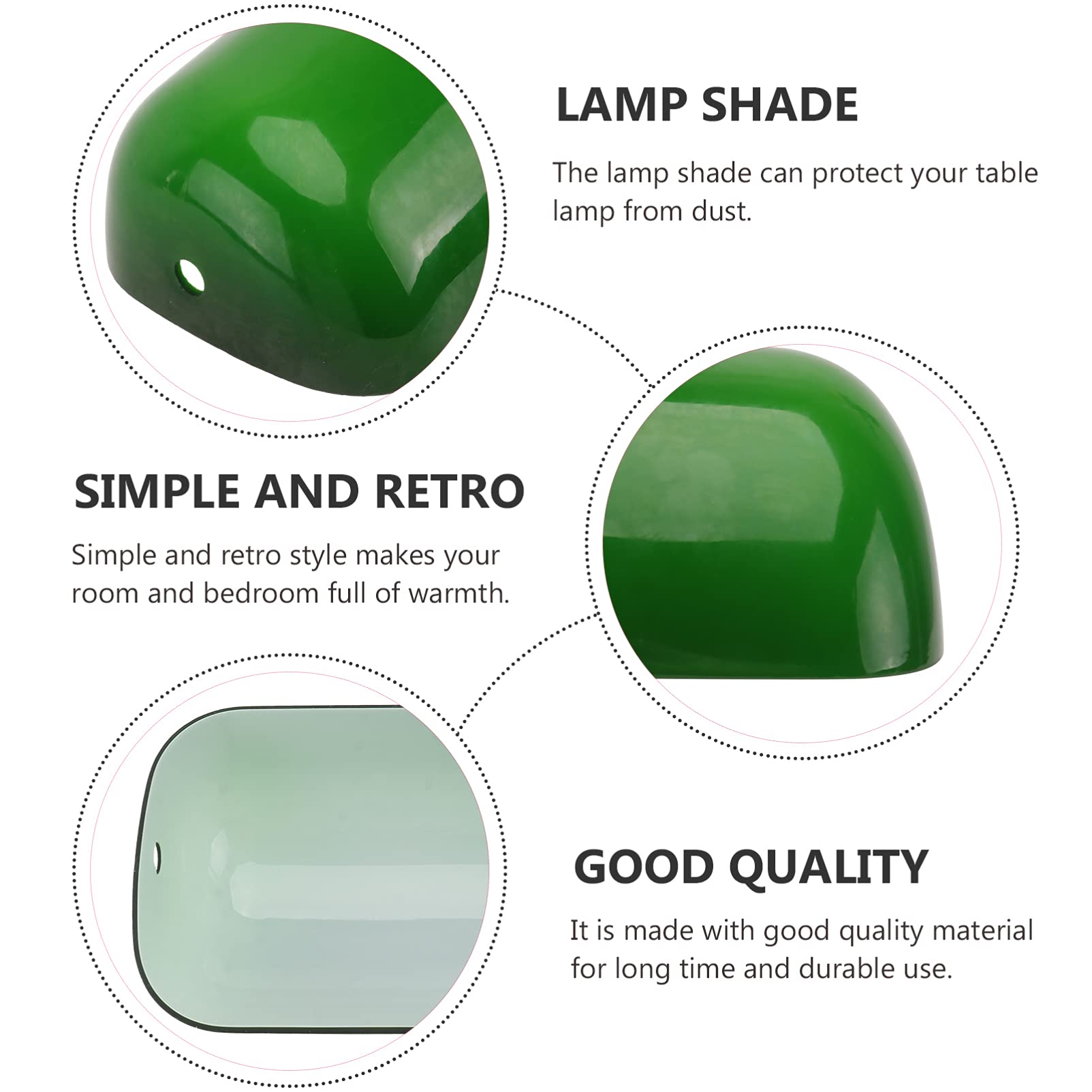 Vintage Green Glass Bankers Table Lamp Shade - Retro Square Replacement Lampshade for Desk & Study - Perfect for Bedroom, Office, and Reading Nook Lighting