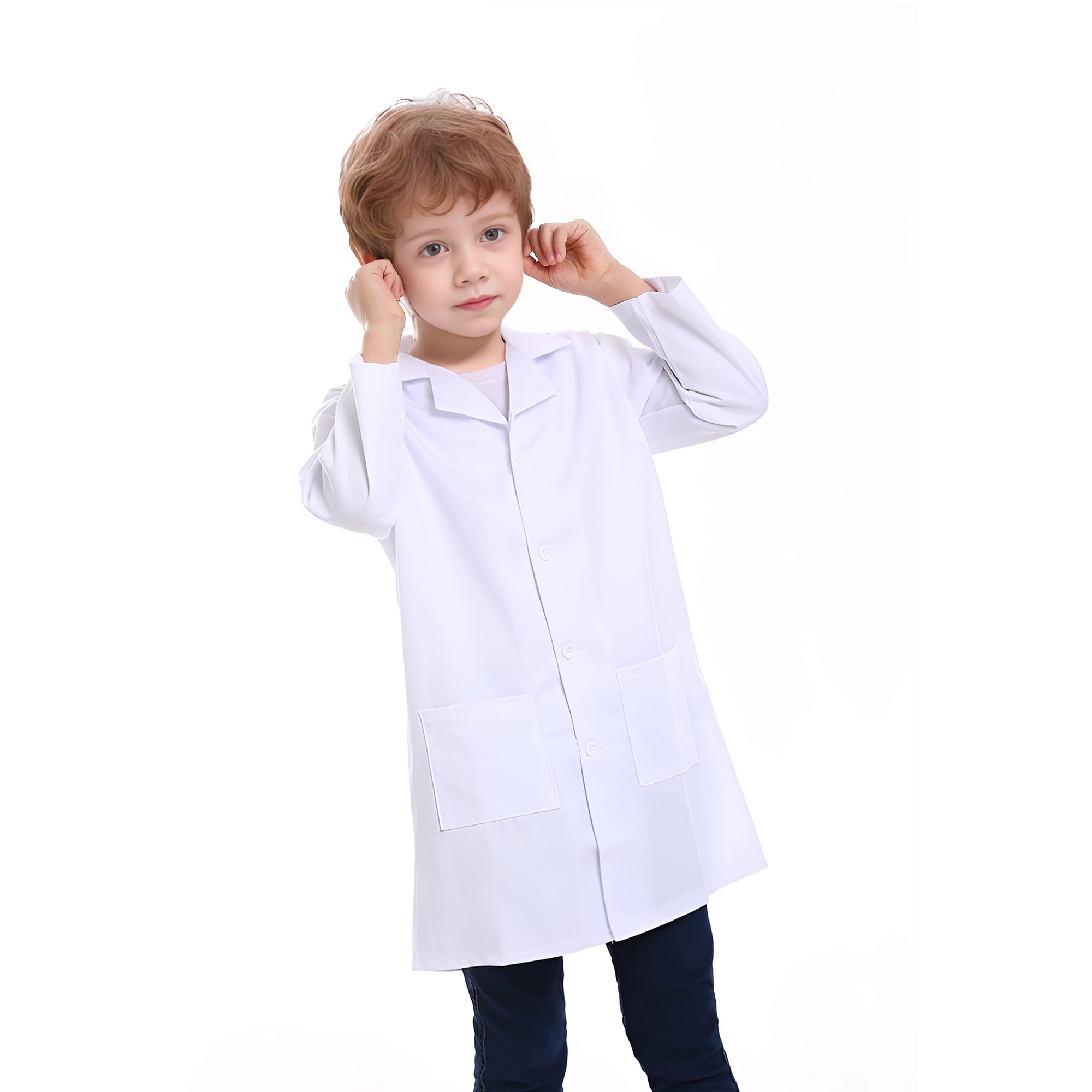 TopTie Kids Lab Coat Scrubs - Children's Science Doctor Costume for Role Play, Halloween & School Science Fair (Ages 4-10) | Perfect for STEM Activities, Dress-Up & Pretend Play