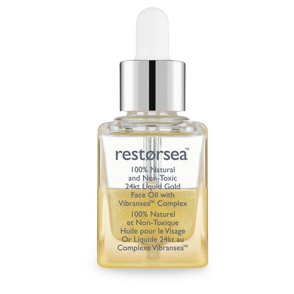 24K Liquid Gold Face Oil with Vibransea Complex - Anti-Aging & Hydrating Facial Treatment for Glowing Skin - Perfect for Night Routine & Dry Skin Care
