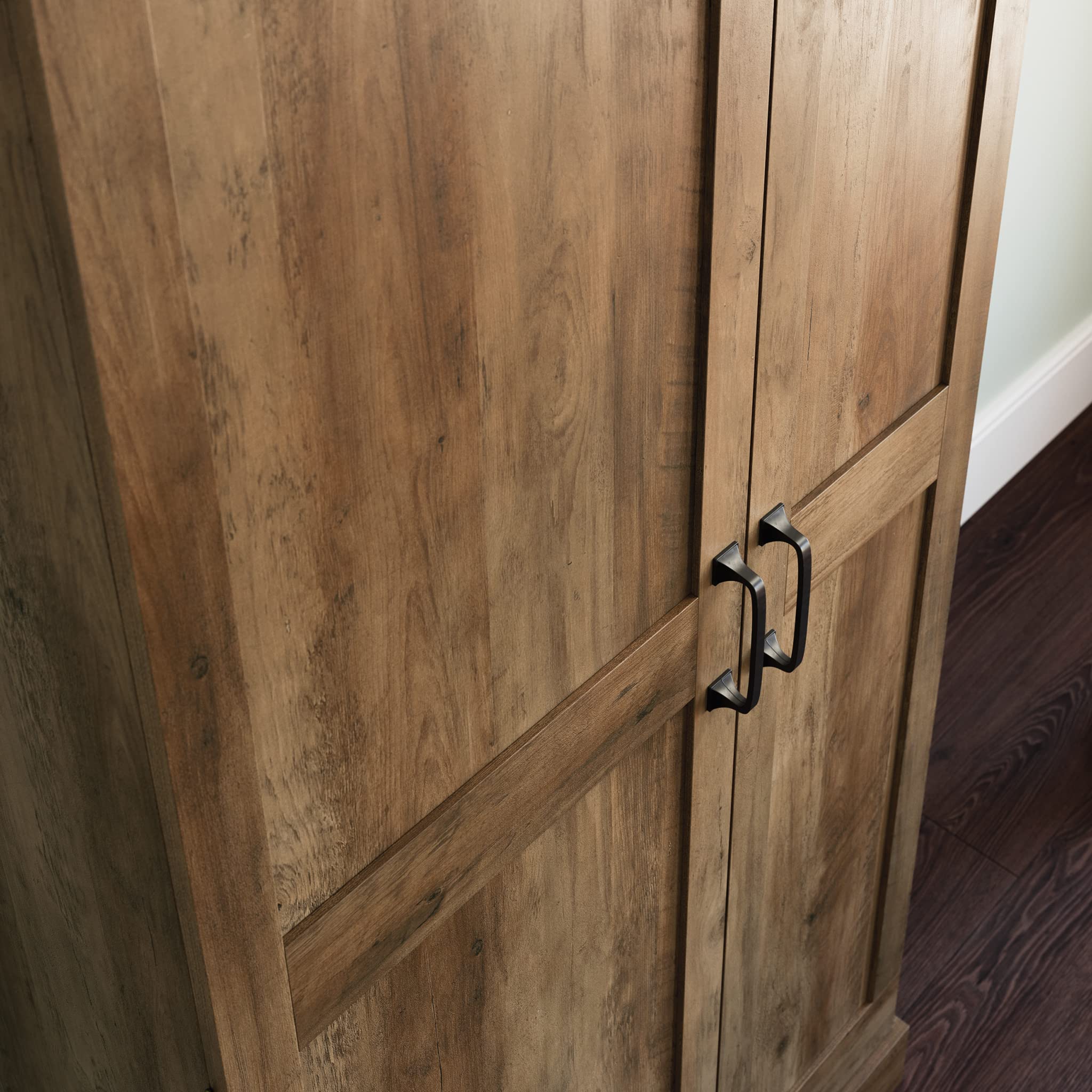 Sauder 2-Door Swing Out Storage Cabinet - Pantry Organizer with Rural Pine Finish | Kitchen, Bathroom & Garage Storage Solution