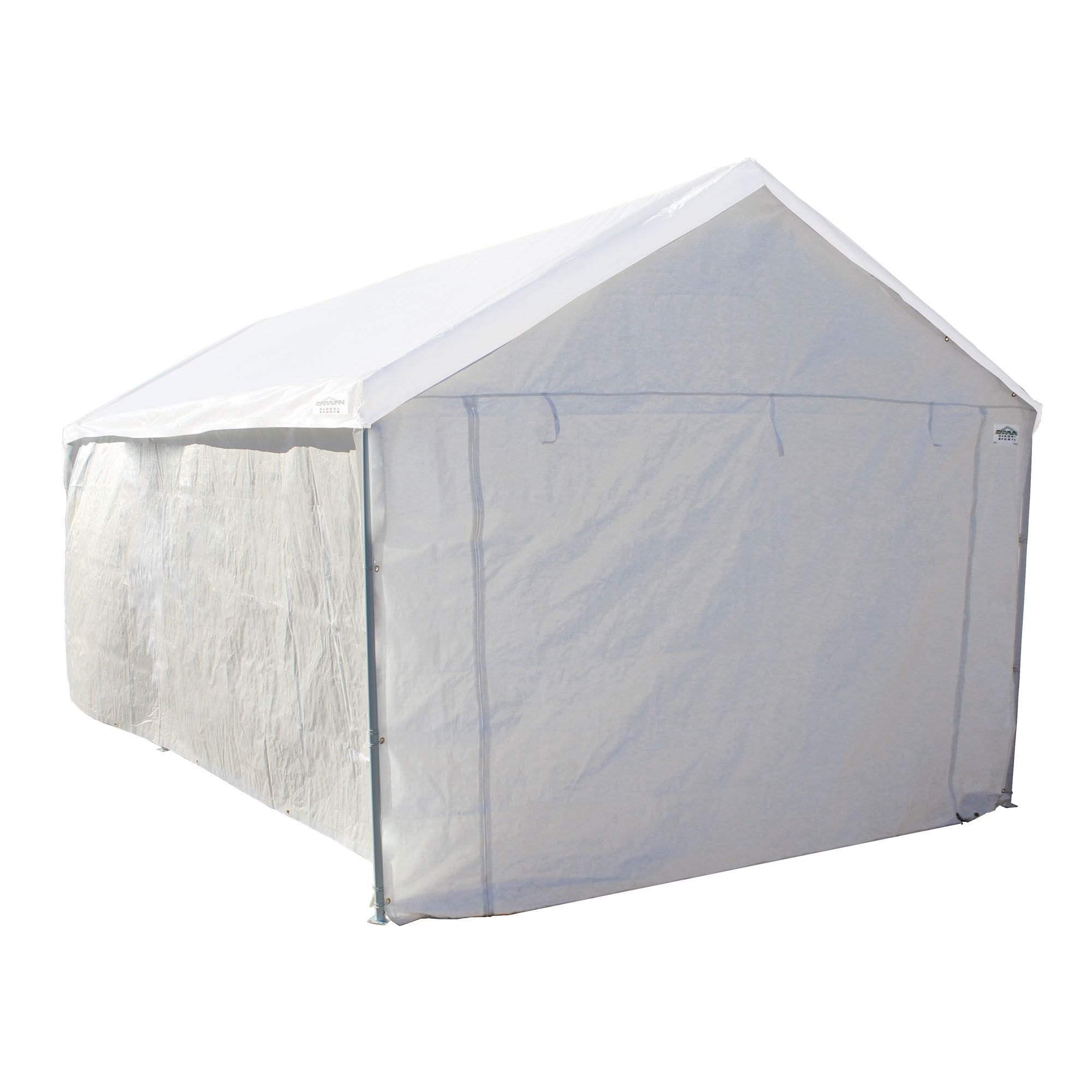 Canopy Tent Sidewalls for Domain Carport with Adjustable Straps - Waterproof White Garage Storage Accessories - Perfect for Outdoor Events, Vehicle Protection & Temporary Shelter Solutions