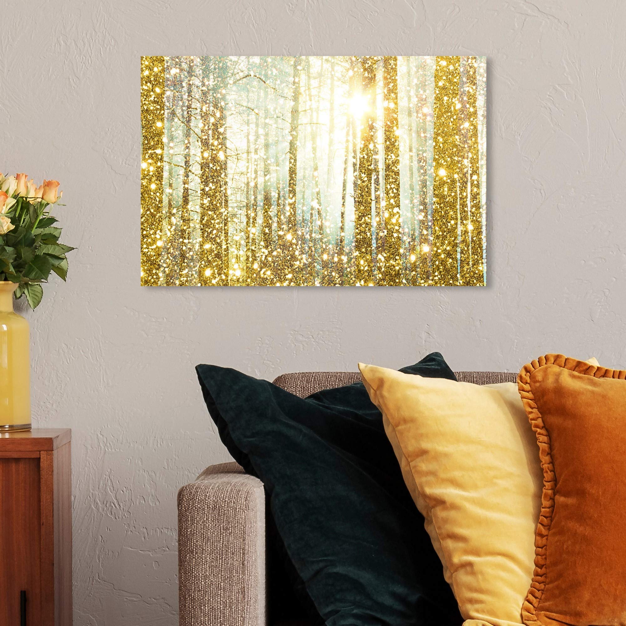 Oliver Gal Artist Co. Magical Forest Nature Landscape Wall Art Canvas Print - 15x10 Inch Gold Framed Home Decor for Living Room, Bedroom & Office