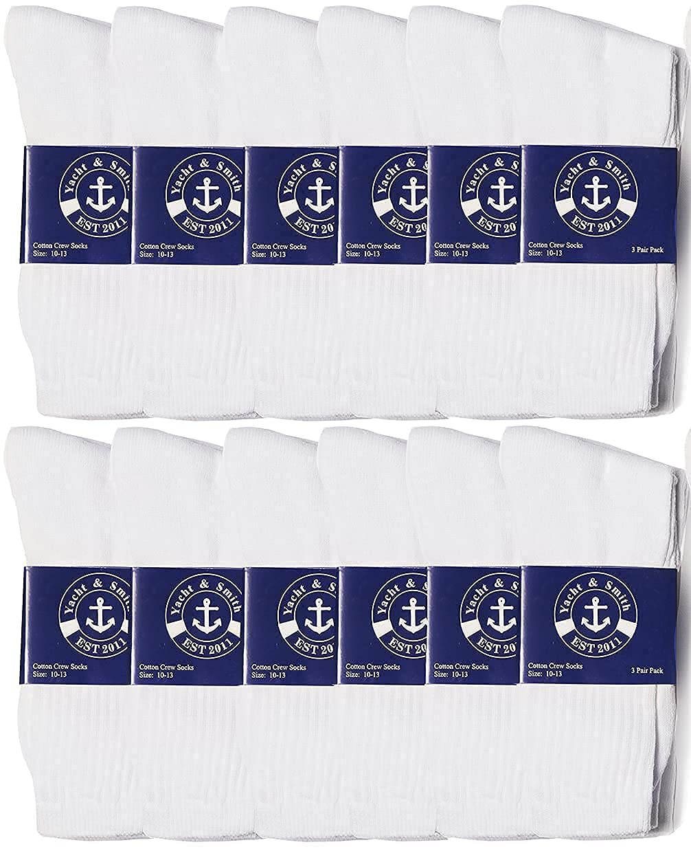 12 Pairs Men's Cotton Crew Socks - Bulk Wholesale for Donations & Daily Wear