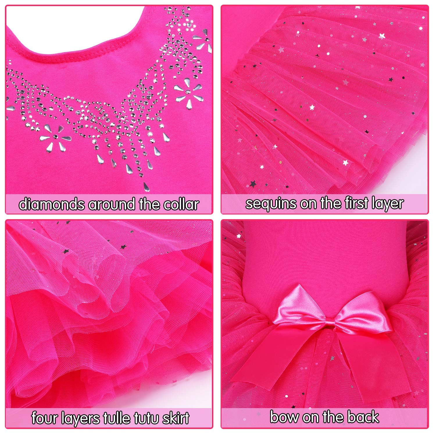 BAOHULU Girls Ballet Leotard with Full Skirt Tutu Dress - Dance Costume for Ballet, Recital & Birthday Party - Perfect for Performances, Dance Classes and Special Occasions