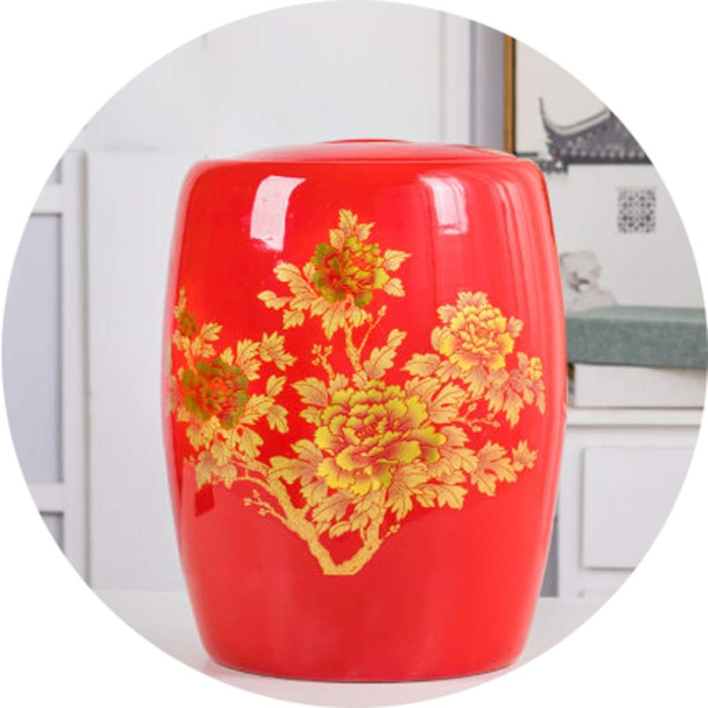Premium Ceramic Rice Storage Container with Lid - 30x36cm Airtight Moisture-Proof Kitchen Organizer for Grains, Flour & Dry Food (Red) - Perfect for Pantry, Restaurant & Bulk Food Storage