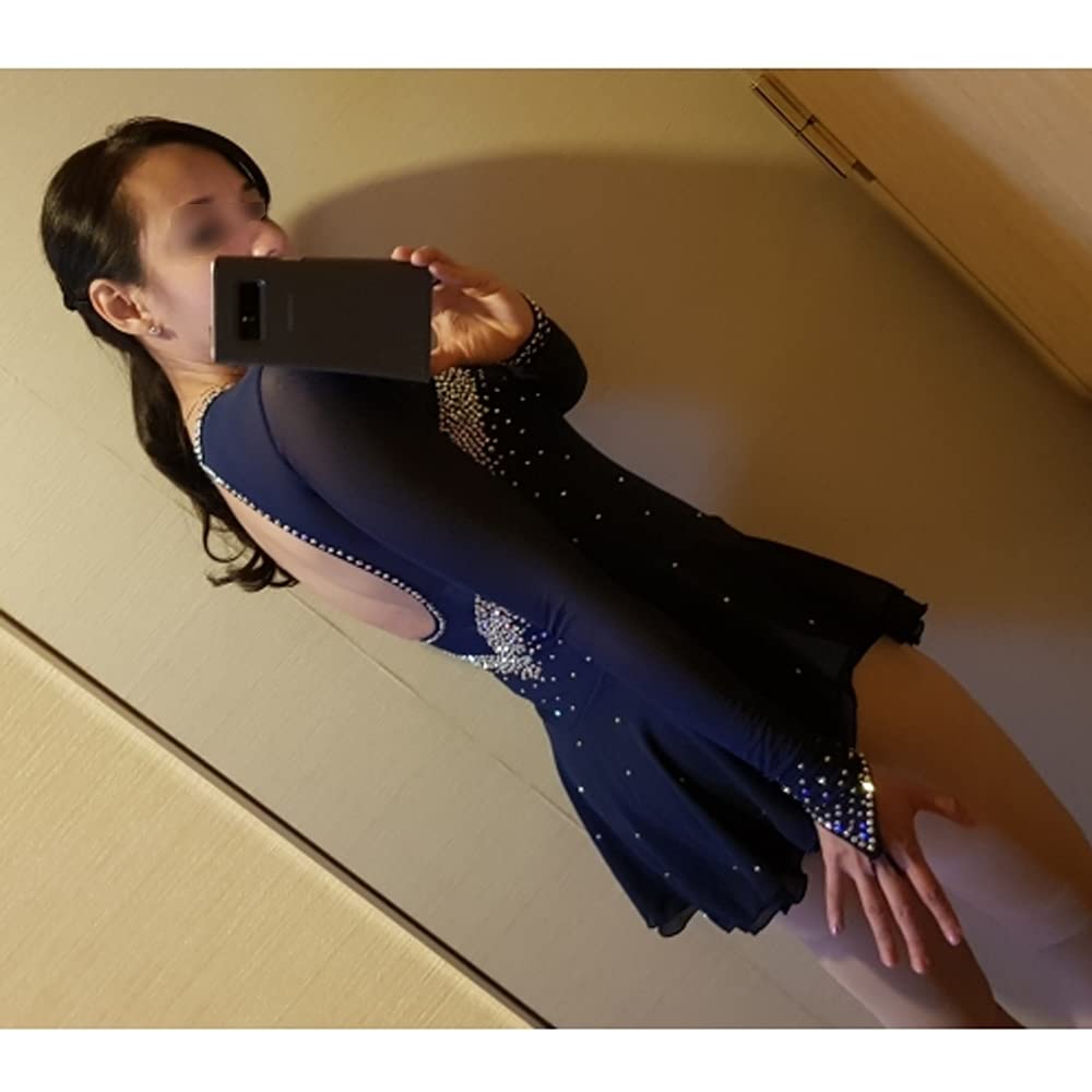 Dark Black Figure Skating Skirt for Women & Girls – Elegant & Simple Skating Dress for Ice Skating Performances & Competitions